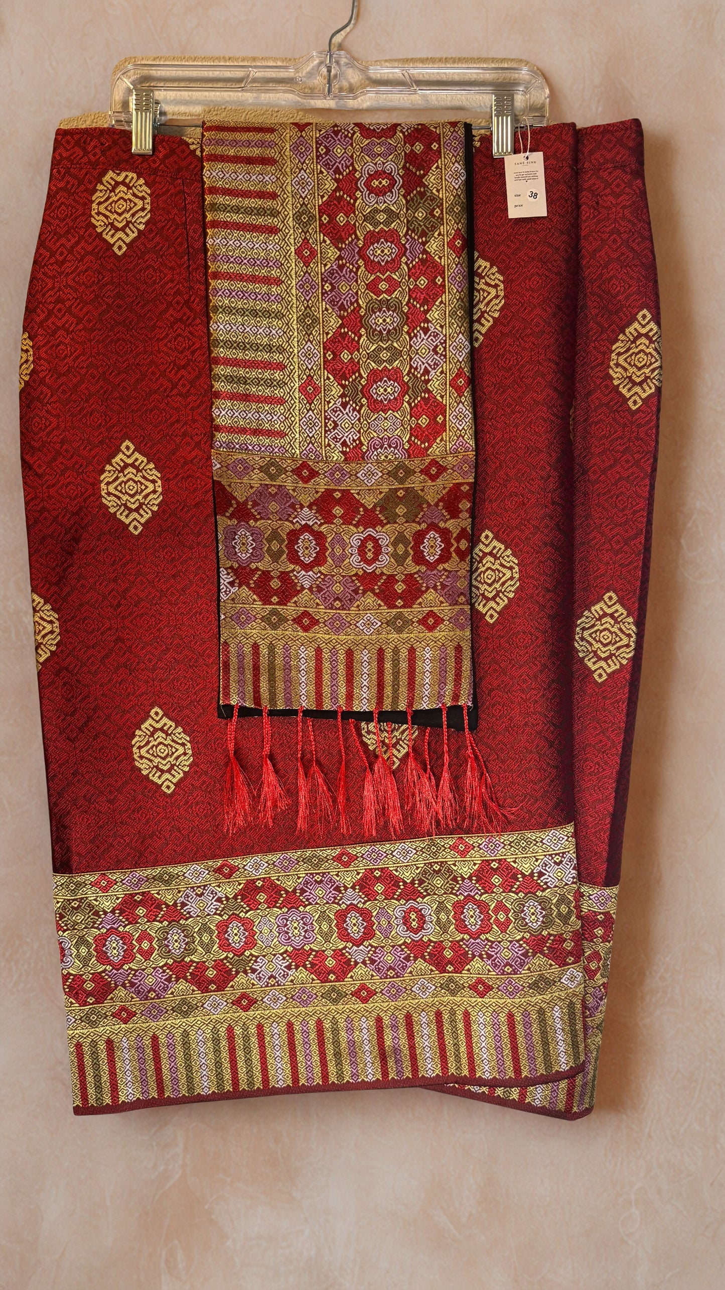 XXL - 38” Red Sinh + Pha Biang Set