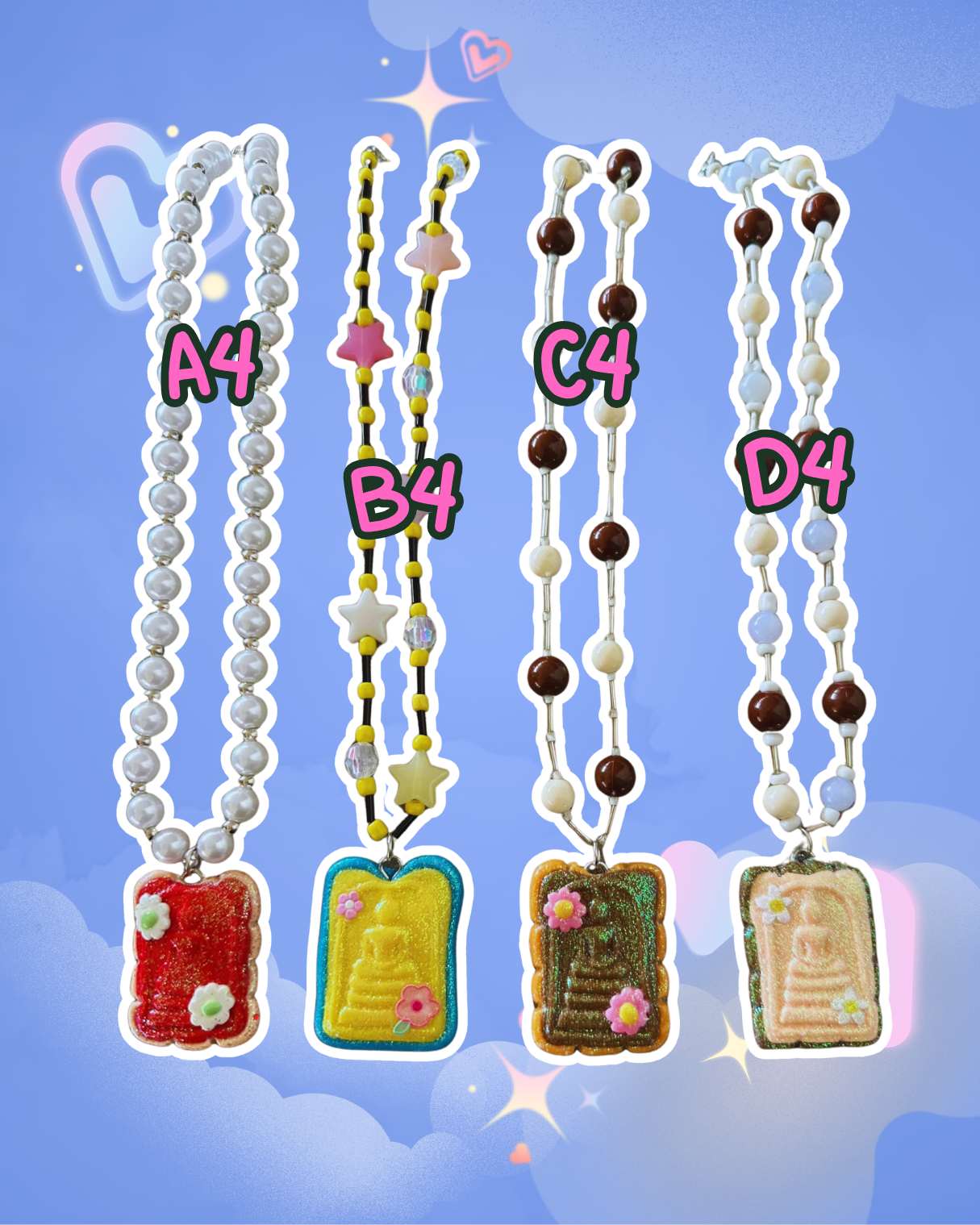 Buddha Charm Necklaces by Murasaki Pinku