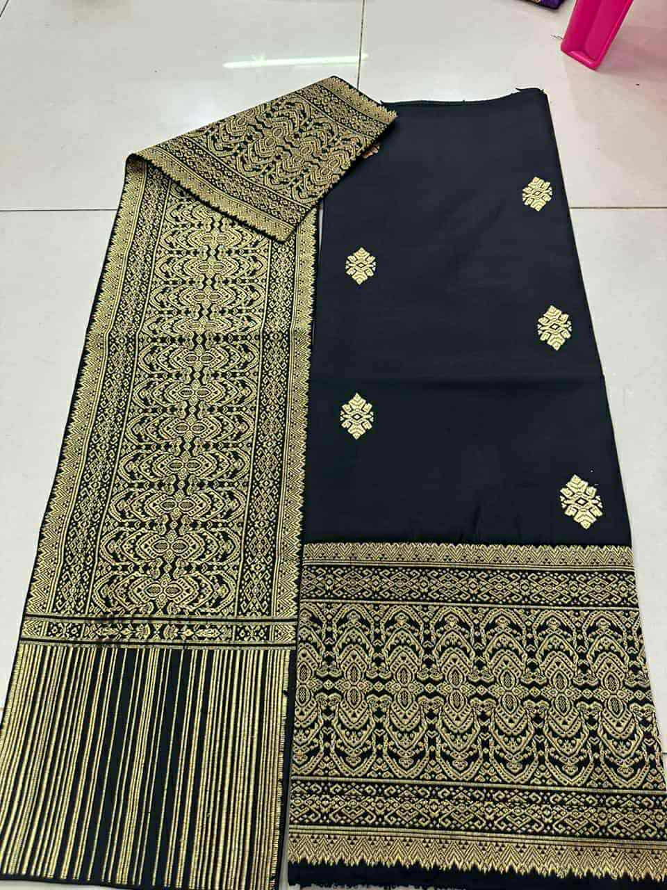 2x- 42” Black Gold– Traditional Lao Sinh & Pha Biang Set