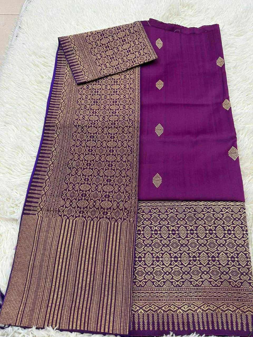 XL- 36” Purple Bloom – Traditional Lao Sinh & Pha Biang Set