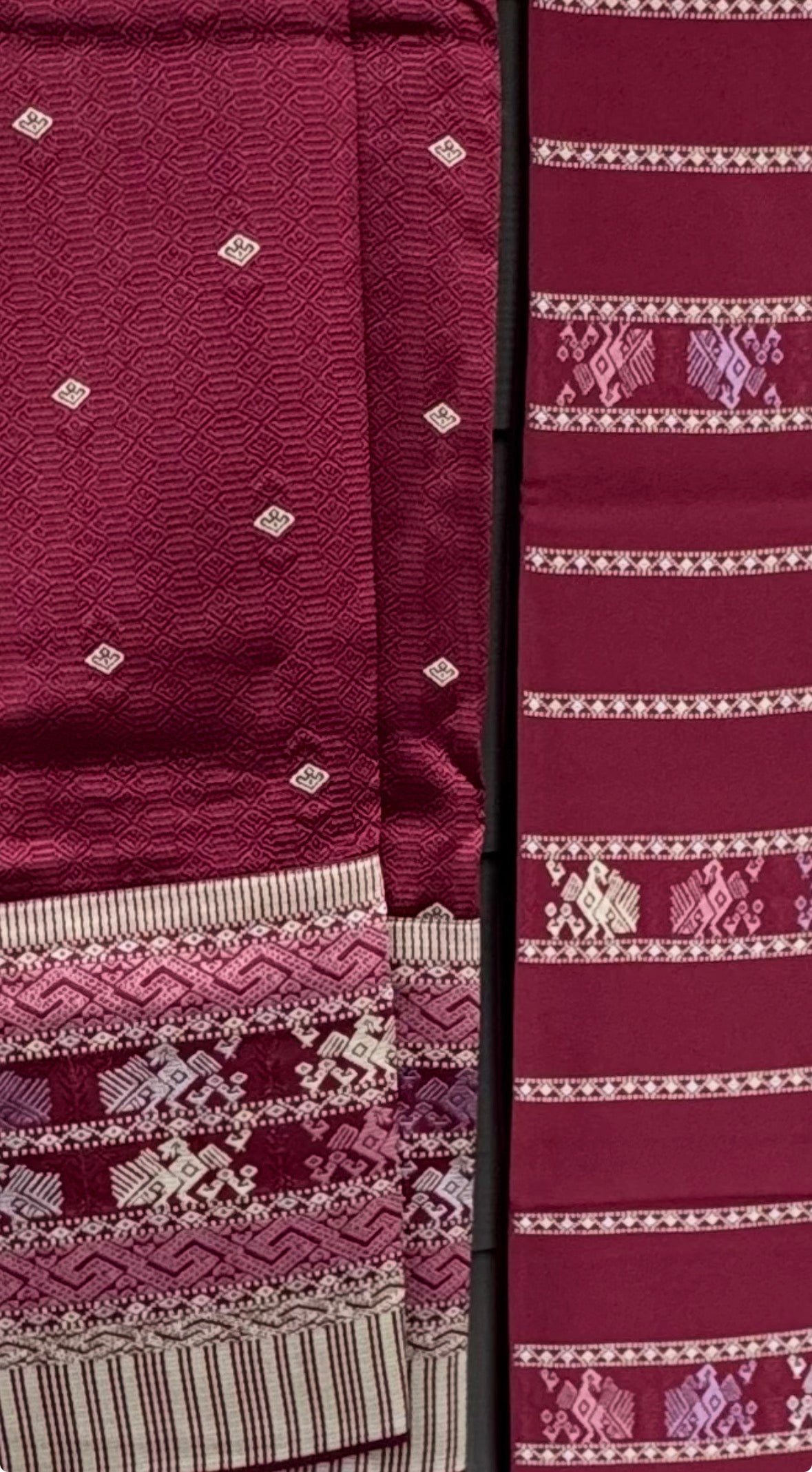 Deep Berry Traditional Lao Sinh & Pha Biang Set