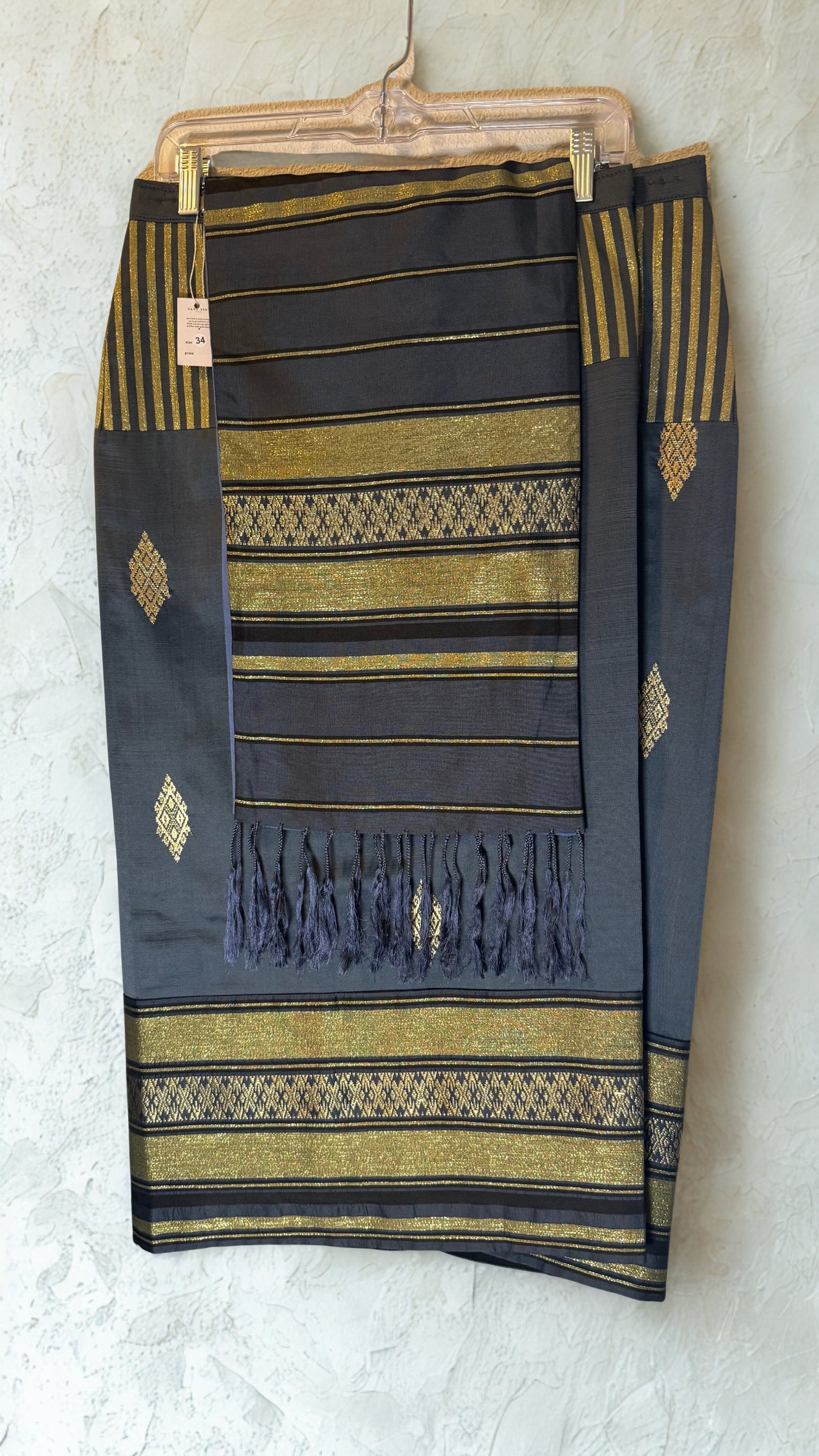 L - 34” Navy Sinh + Pha Biang Set