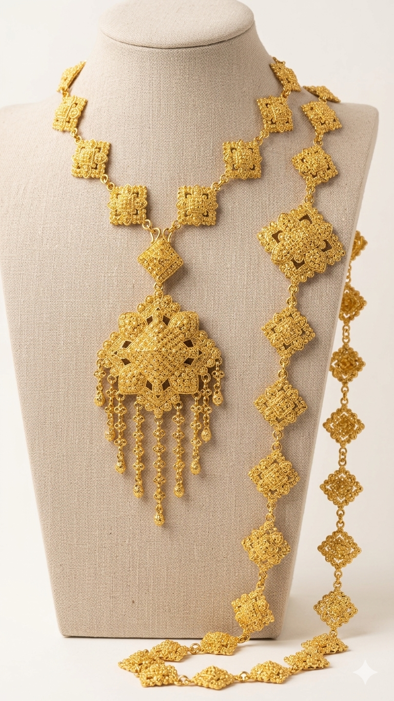 Diamond Flower - 2pc Lao Costume Jewelry Set