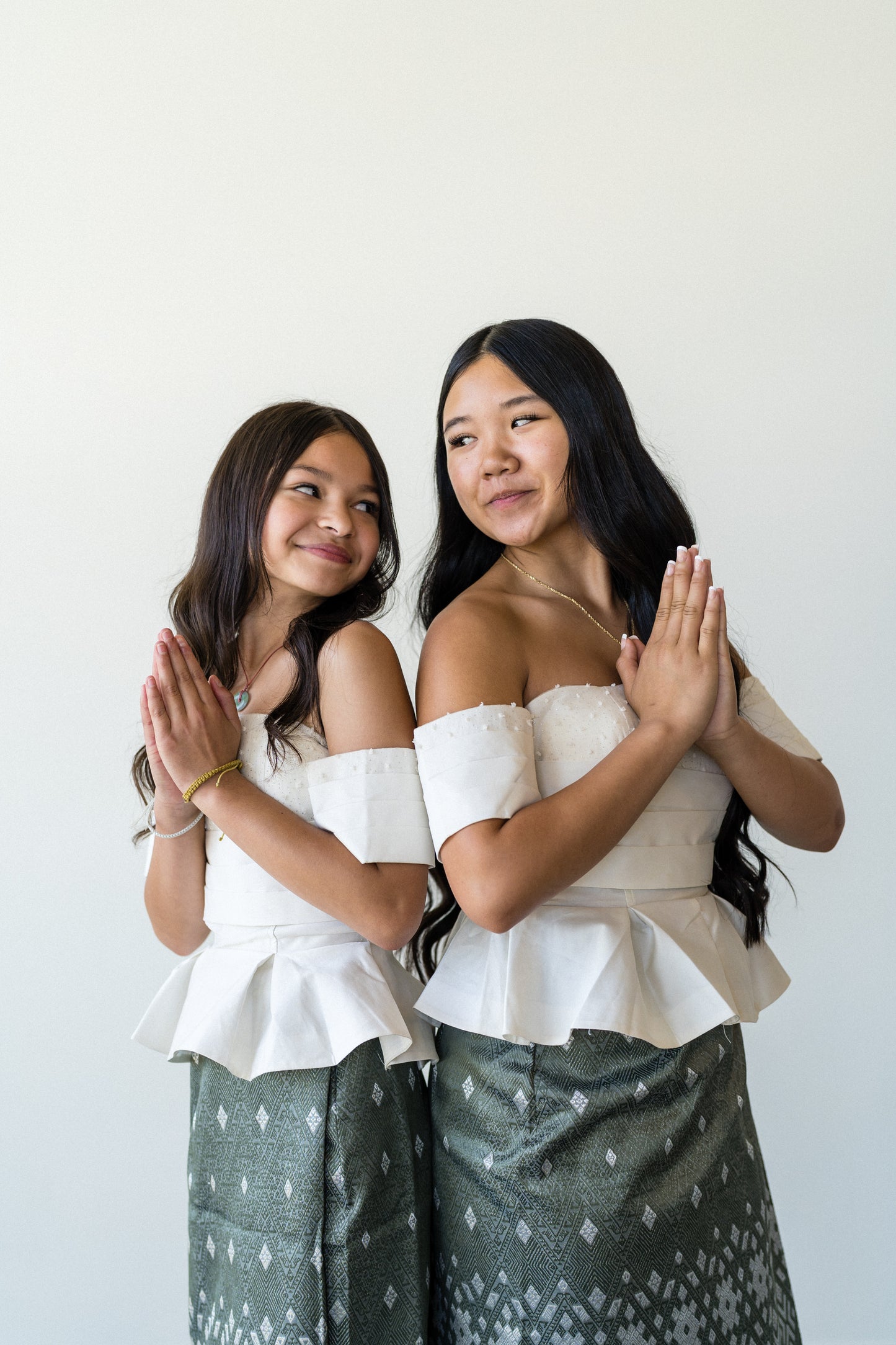 Off-Shoulder Peplum Tops – Modern Lao Style (White)