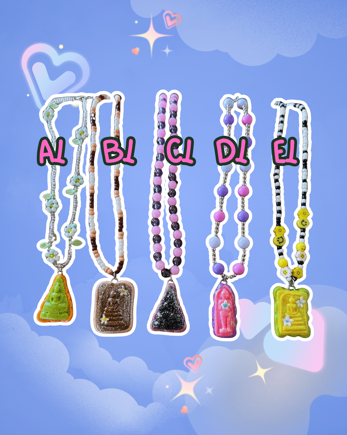 Buddha Charm Necklaces by Murasaki Pinku