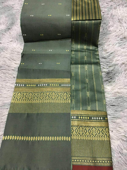 M - 32” Green Olive  – Traditional Lao Sinh & Pha Biang Set
