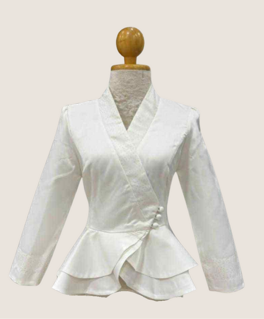 Modern-Traditional Lao Blouse (White)
