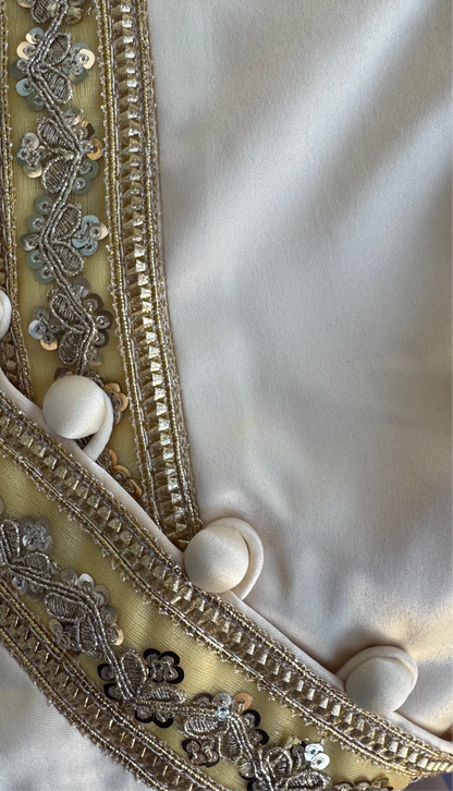 Traditional Lao Blouse with Golden Trim