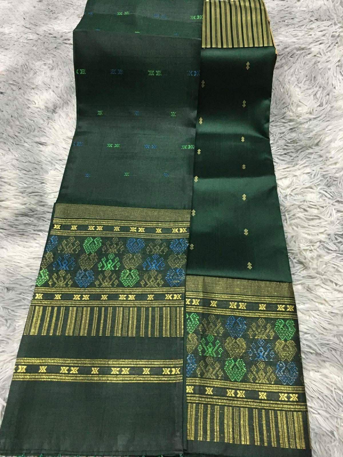 XXL - 38” Emerald – Traditional Lao Sinh & Pha Biang Set