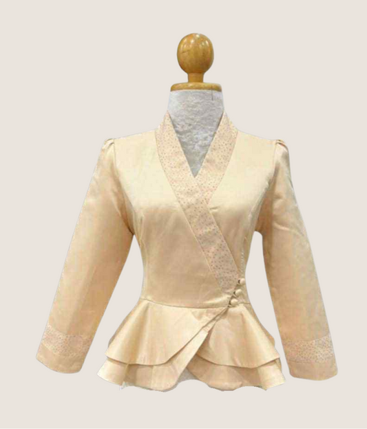 Modern-Traditional Lao Blouse (Cream)
