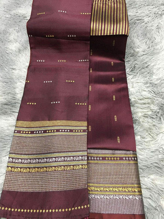 XXS - 26” Maroon Classic – Traditional Lao Sinh & Pha Biang Set