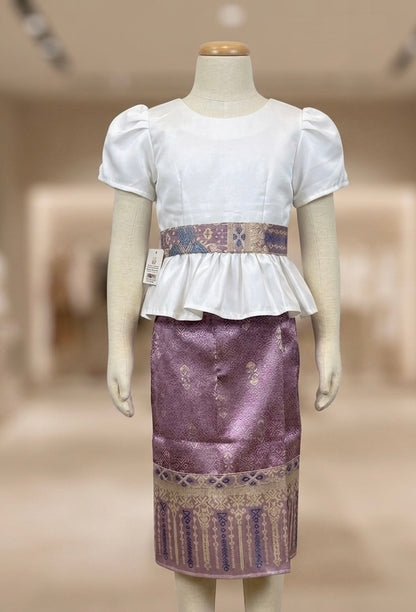 SZ 1 Light Purple Lao Girls Set (Top + Sinh)