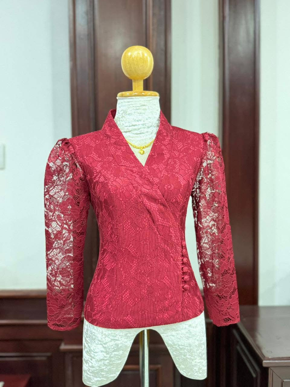 Lao Style Lace Top Red