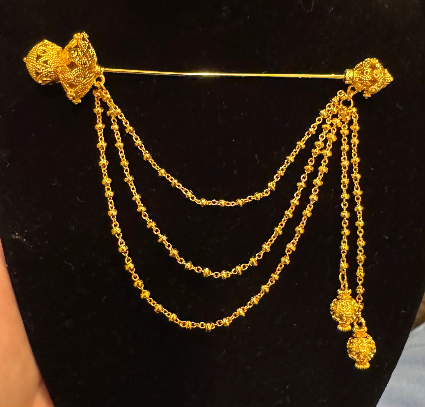 Lao Style Brooch - Straight Pin Gold