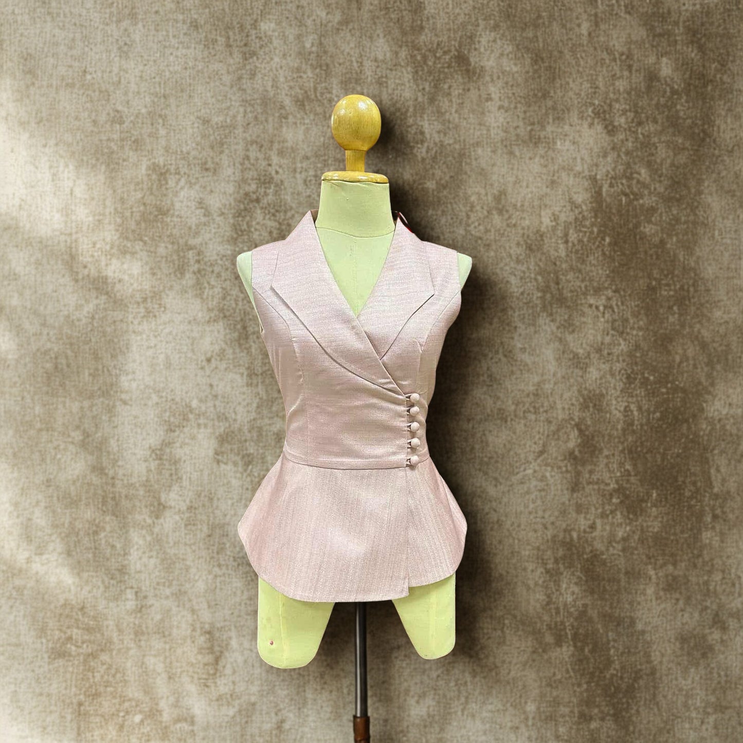 Traditional Lao Sleeveless Top (Pink)