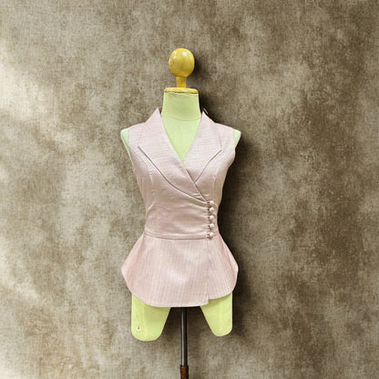 Sleeveless Modern Lao Top - Peachy Pink