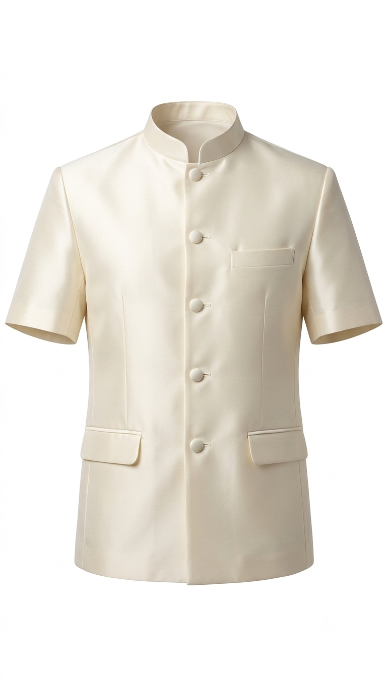 Ivory Traditional Lao Men’s Short Sleeve Shirt