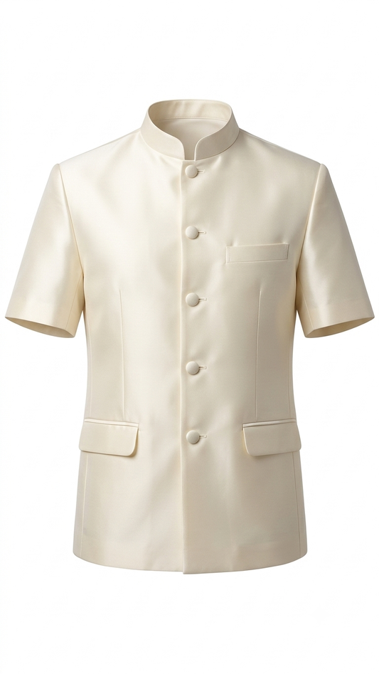 Ivory Traditional Lao Men’s Short Sleeve Shirt