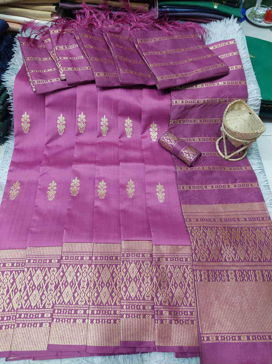 Traditional Sinh + Pha Biang Set (Fuchsia)
