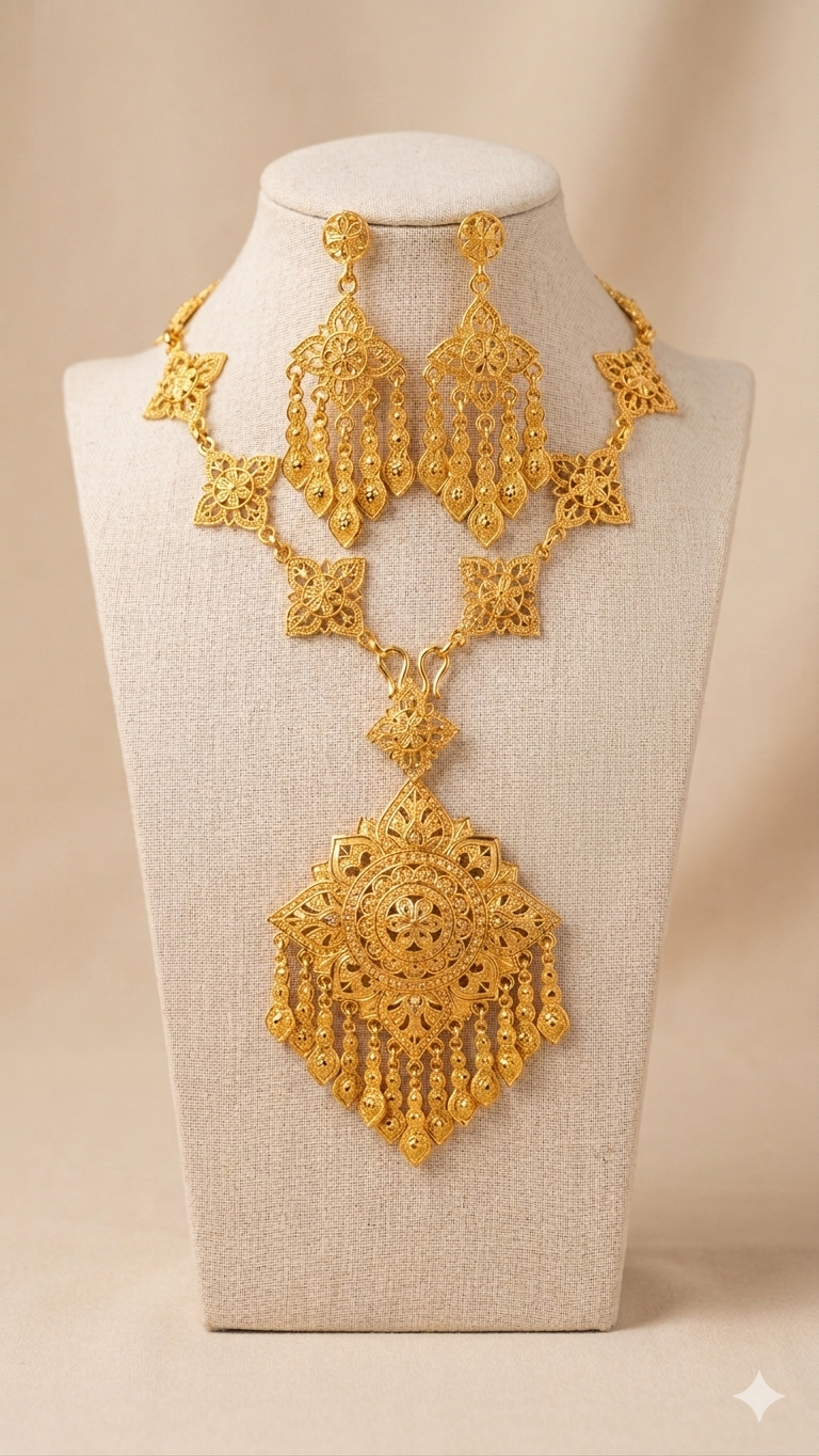 Diamond Star - 2pc Lao Costume Jewelry Set