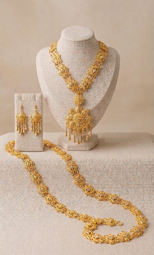 Gem 3pc Lao Costume Jewelry Set