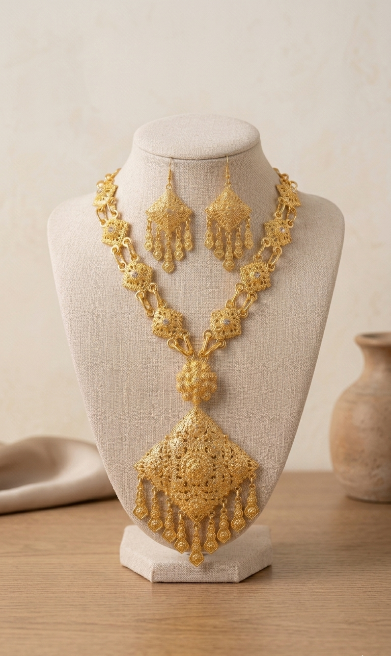Diamond Dangle 2pc - Lao Costume Jewelry Set