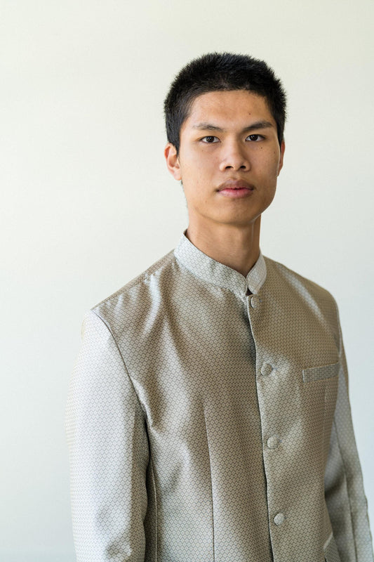 Men’s Formal Lao Shirt Silver